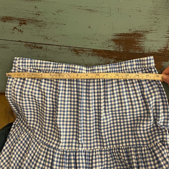 SO Brand Baby Blue Checkered Midi Skirt - Size Large - Picture 2 of 3